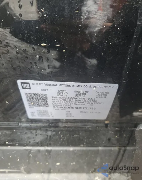 2022 Chevrolet Blazer 3Lt from USA, damaged, VIN 3GNKBJRSXNS231783